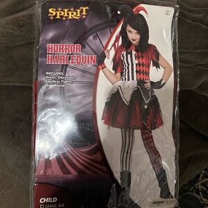 Spirit Horror Harlequin Kids Costume - Red, Black, and White